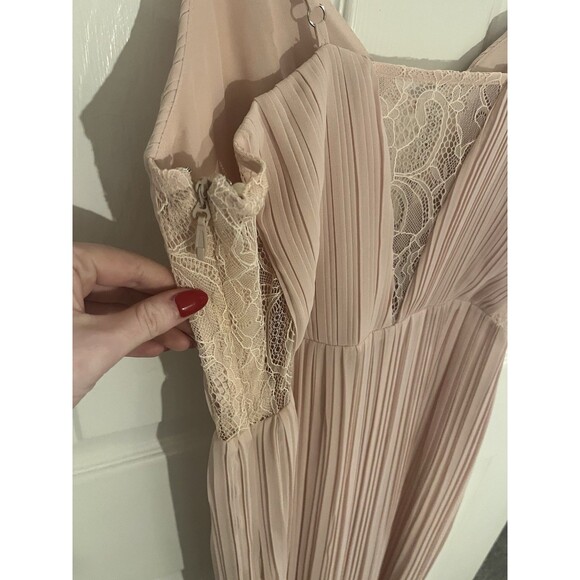 BCBGeneration Women's Pink Chiffon Lace Pleated Maxi Formal Gown Dress 8 NWT NEW - Picture 8 of 12